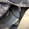 Damen Plus Size High Waist Jeansrock mit Strasssteinen - Retro Farbverlauf A-Linie Sommerrock