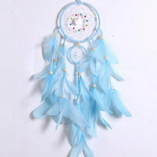 

Three Lives Three Worlds Dream Catcher Feather Wall Hanging Pendant - Perfect Gift for Children and Students As shown