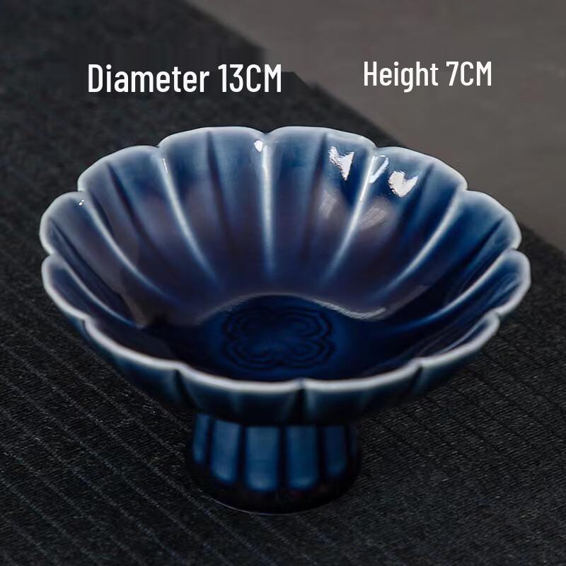 Retro Zen Ceramic Square High-Footed Dessert Plate