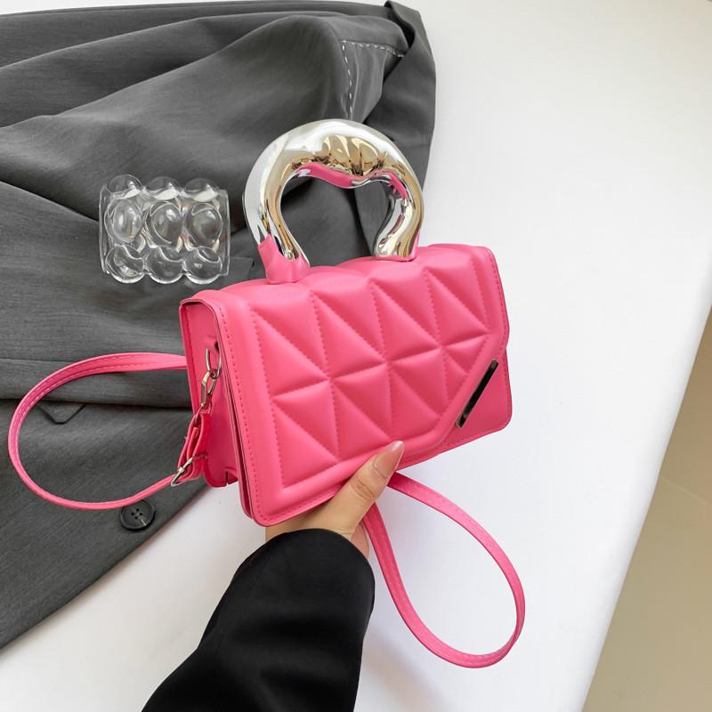 Schicke Trendy PU-Leder Handtasche Kleine Quadratische Tasche Für Damen Mit Stilvollen Nähten