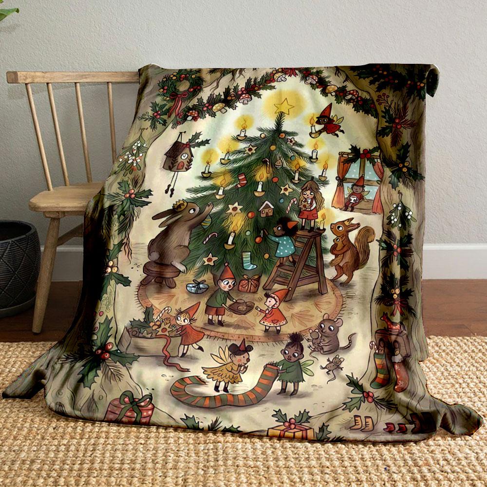 

Christmas Forest Party Blanket bedroom Blanket for Livingroom Couch lunch break Soft throw for Friend s festival Gift 80cm x 120cm