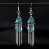 Retro Ethnic Style Butterfly Crystal Fringed Earrings Femininity Versatile Personality Long Earrings Fashion Earrings