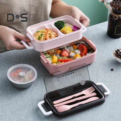 Lunch Box with Cutlery Large Capacity Leak-Proof Easy To Clean Bento Food Box for Home Office School