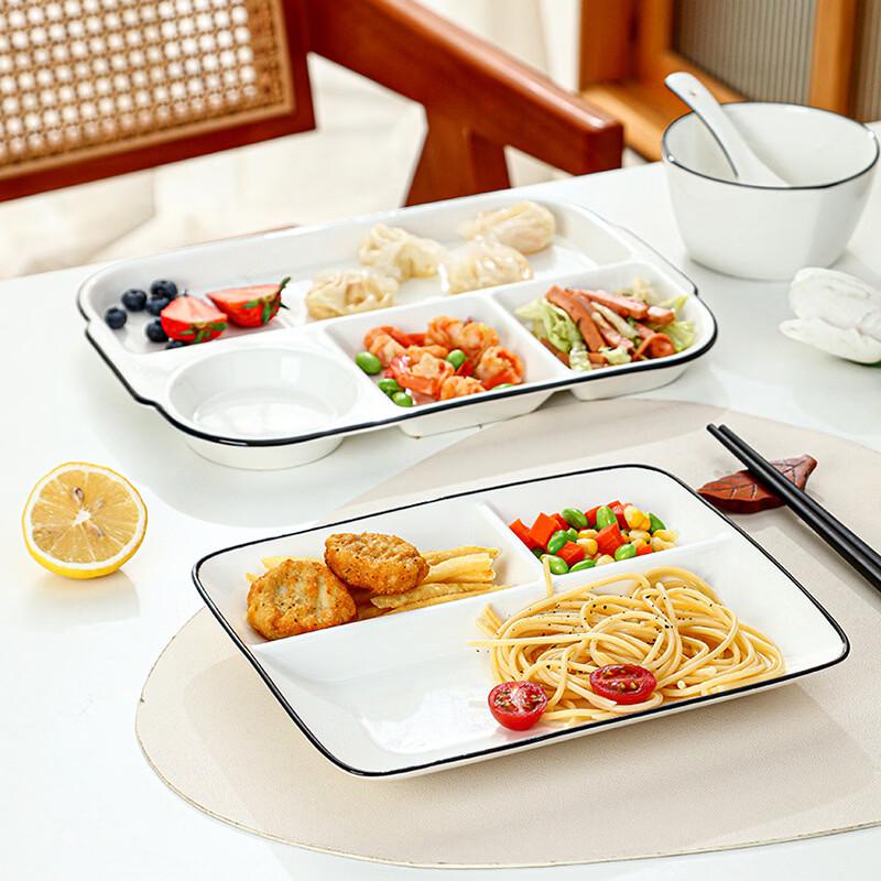 Nordic Ceramic 5-Compartment Divided Dinner Plate