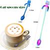6 PCS Cat Spoon Coffee Tea Spoon Set, ESRISE Stainless Steel Mini Long Cute Kitten Stirring Teaspoons for Dessert Drink Mixing Milkshake (Multi)