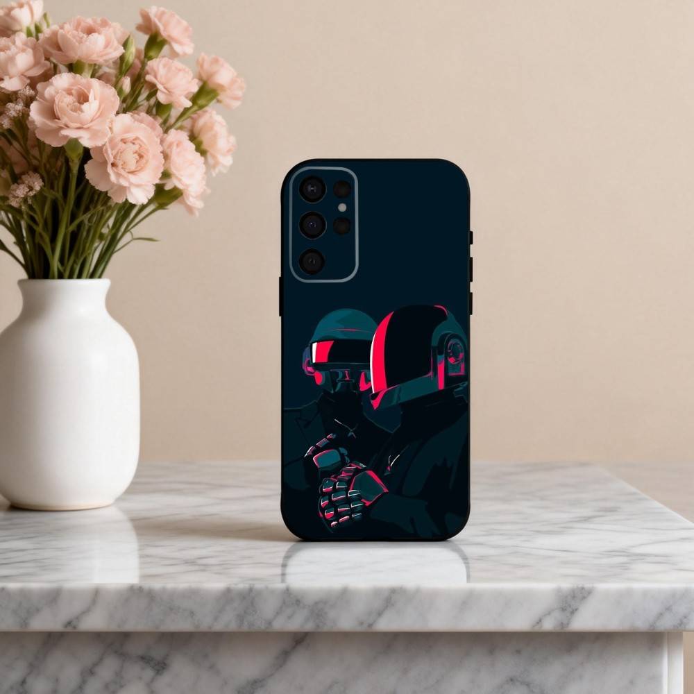 D-Daft-T P-Punk-K Phone Case For Samsung S25,24,23,22,30,21,10,9,Ultra,Plus,Lite,FE,4,5 G Soft Black Case