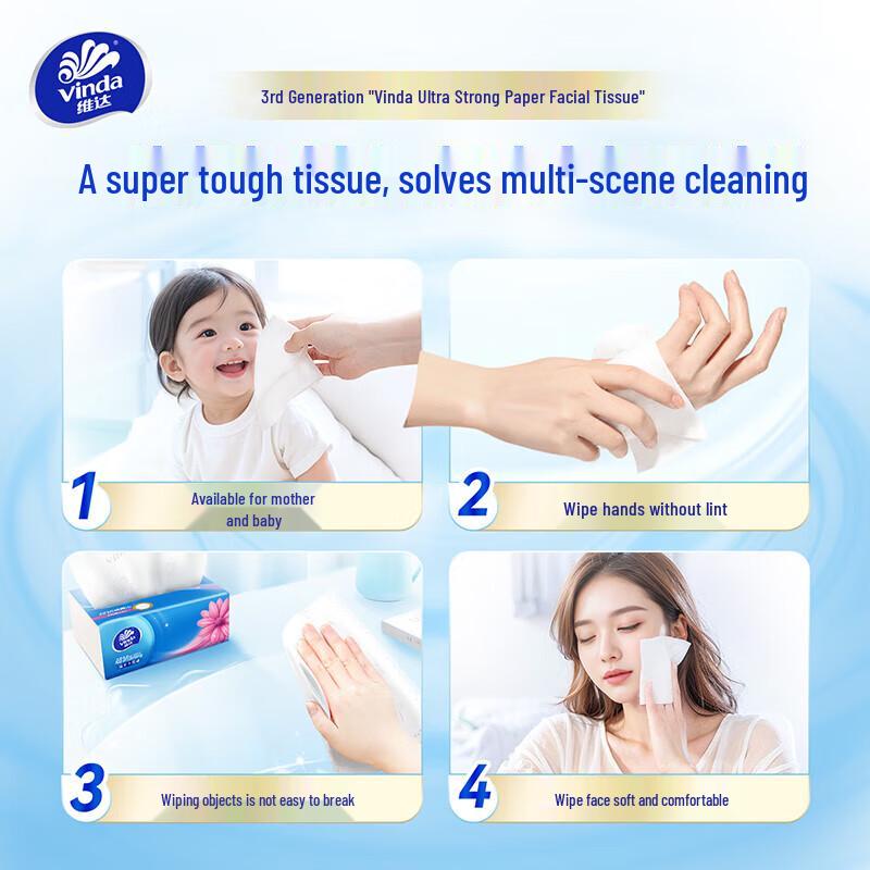 Vinda Ultra-Strong 3-Ply Facial Tissues