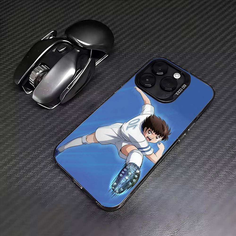 Anime Cool C-Captain T-Tsubasa  Phone Case For iPhone17,16,15,14,13,12,11 Plus,Pro Max Colored Silver Plated Inside Cover iPhone12PRO