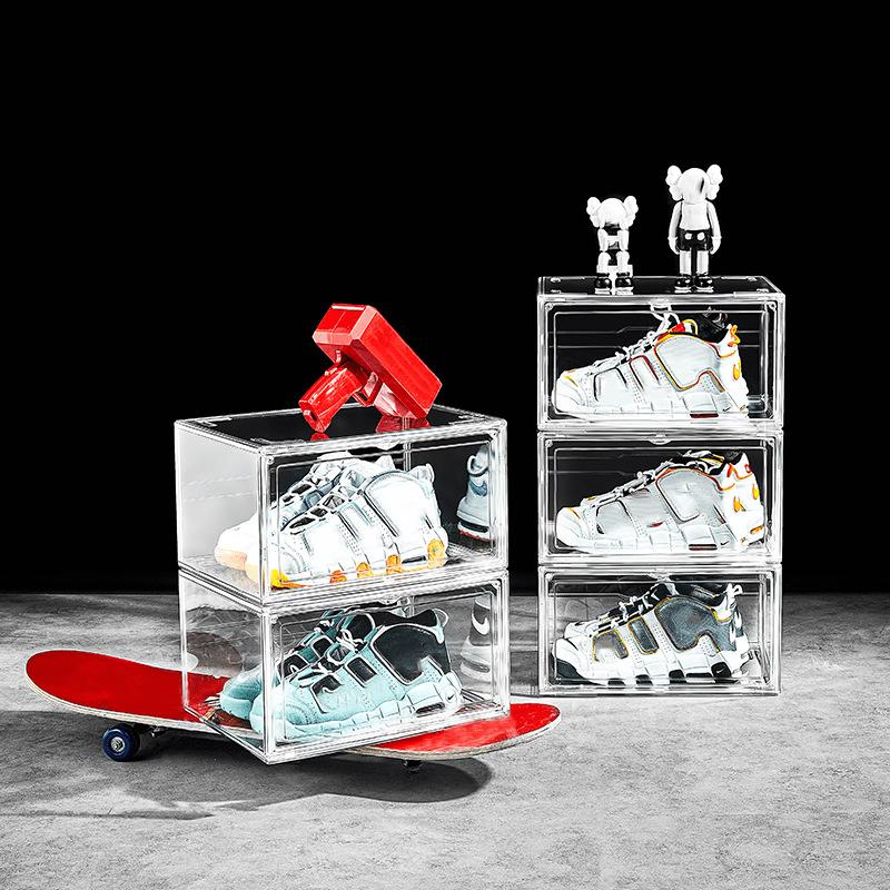 1PC Shoe Storage Box Acrylic Shoe Organizer Sneaker Display Case Anti-Scratch Design Dust-Proof Clear Shoe Storage Box 36x27cm