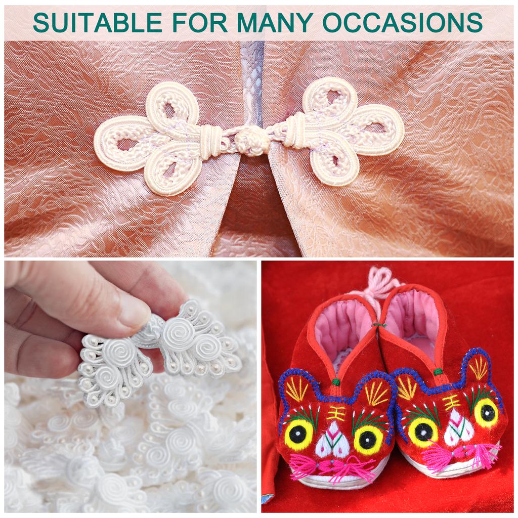 10 Pairs Chinese Knots Frog Buttons Closure Sewing Buttons Fasteners for DIY Sewing Coats Cloak Sweater Bridal Costume Outfit