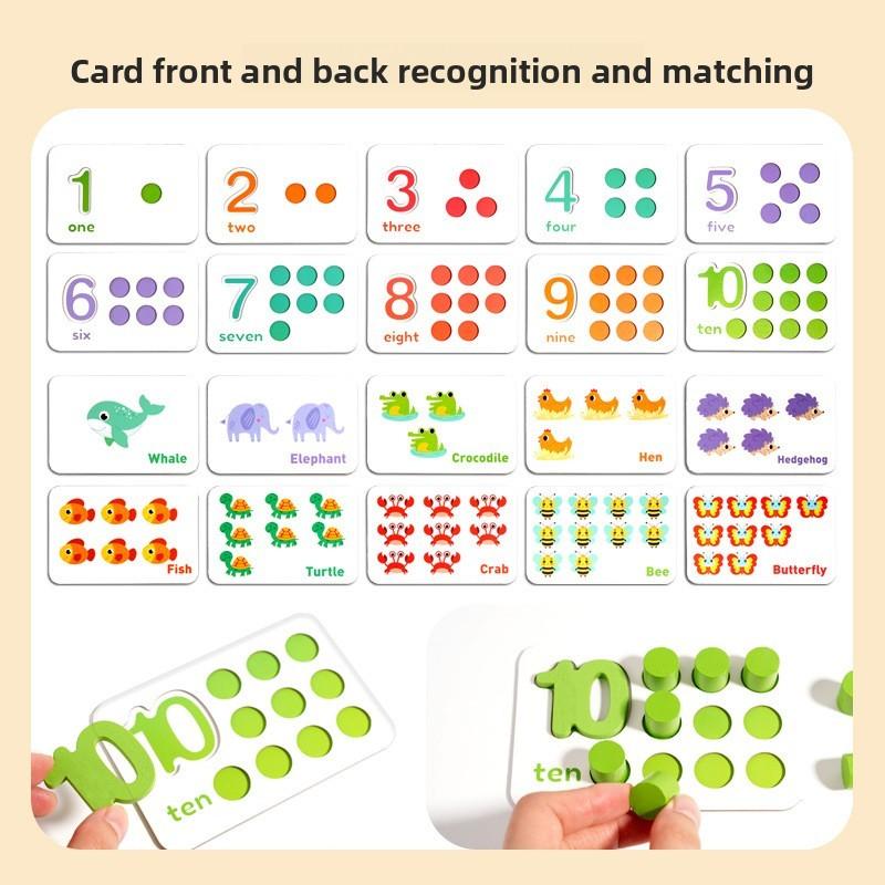 Math Education Early Aid Wooden Counting And Number Operations Puzzle For Kids