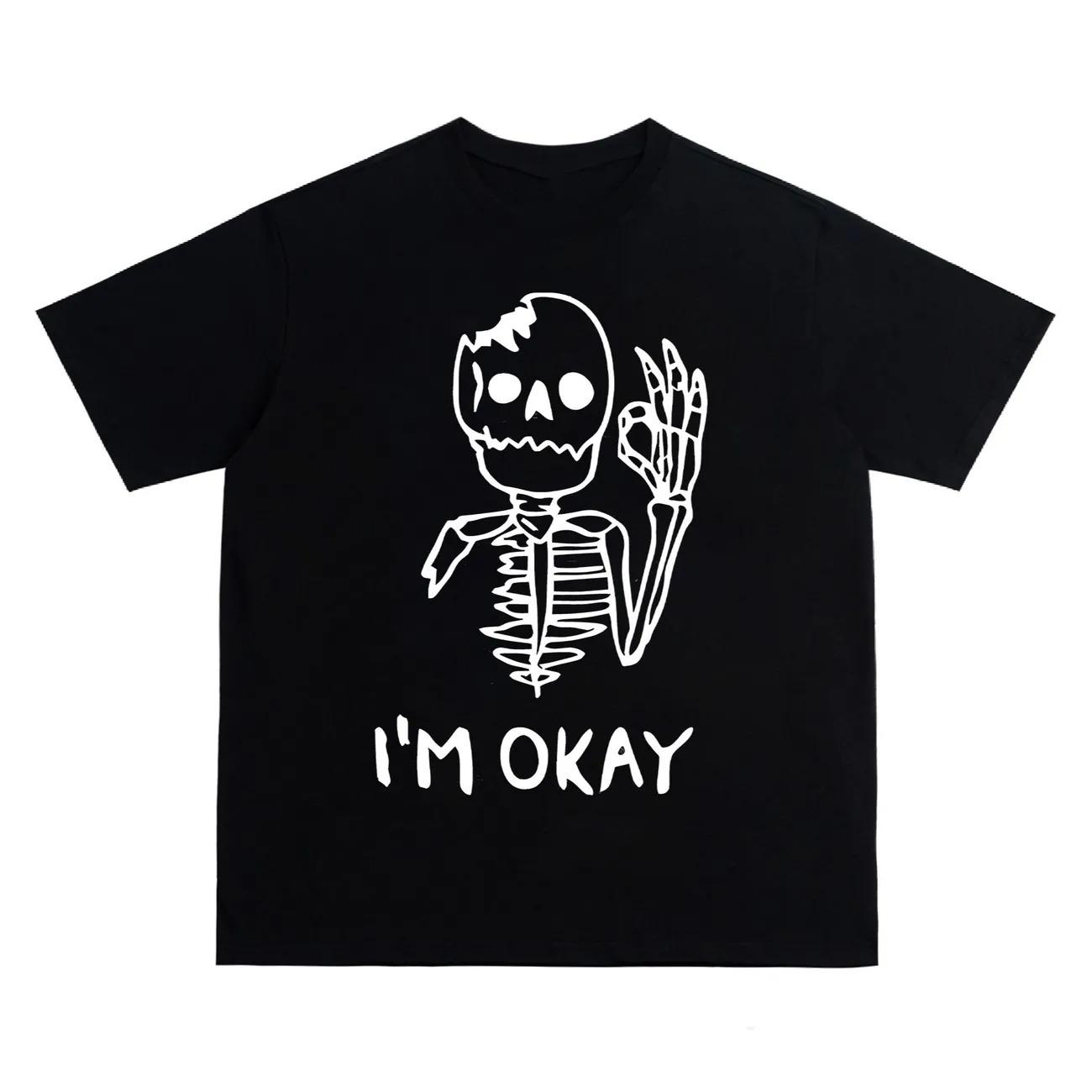 

Semipopular Skull Head Print ShortSleeved TShirt Perfect for Both Men and Women Great for Couples Instagram Top S