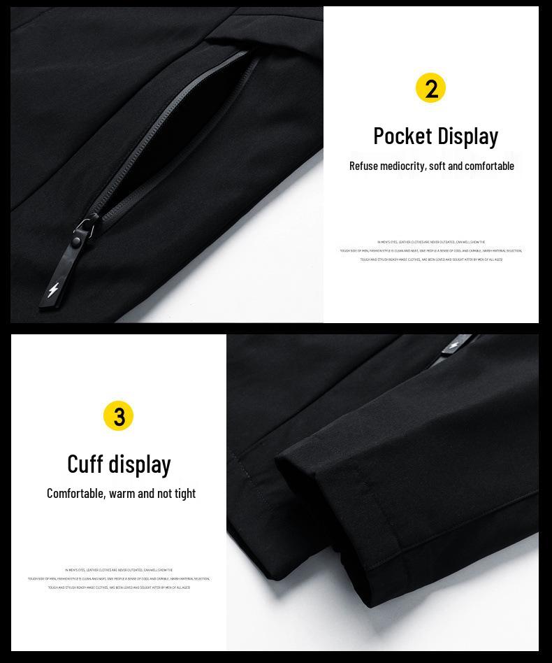Men's Trendy Windproof Hooded Jacket for Autumn/Winter Outdoor Sports