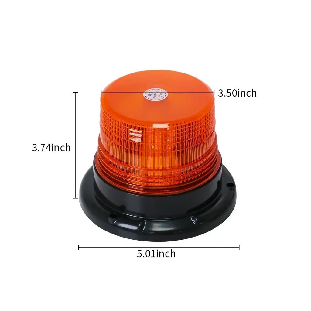 LED Car Strobe Light, Emergency Rotating Beacon Light for Traffic Indication, Orange Blue Red Flash Warning Light for Vehicles