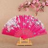 1Pc Flower Pattern Elegant & Luxurious Folding Fan Vintage Dance Fan Fashion Chinese Style Hand Held Stamping Design