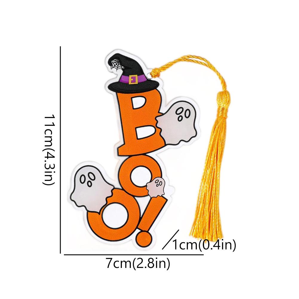 Spooky Ghost-Themed Bookmarks Acrylic Bookmarks For Women Study Stationery Office Supplies Halloween Gifts For Friends