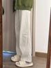 White High-Waist Plus Size Straight-Leg Jeans for Women - Spring Loose Fit Wide-Leg Pants