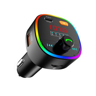 Eppfun CR01 Pro Émetteur FM à Affichage LED, Bluetooth 5.0, Voiture 12-24V, Prise Allume-cigare,