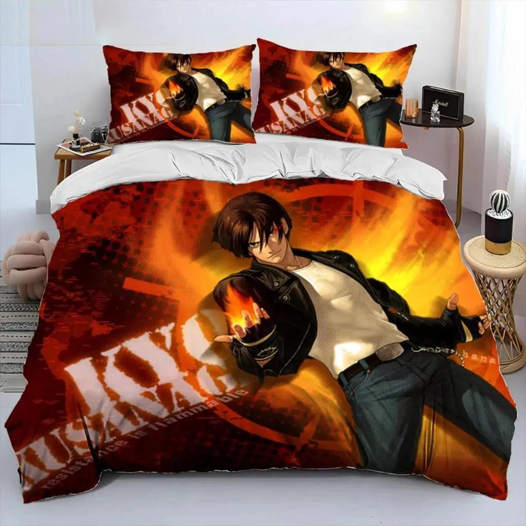 

Game King Of Fighters Retro Bedding Set Boys Girls Twin Queen Size Duvet Cover Pillowcase Bed Kids Adult Home Textileextile 70x133cm 2pcs