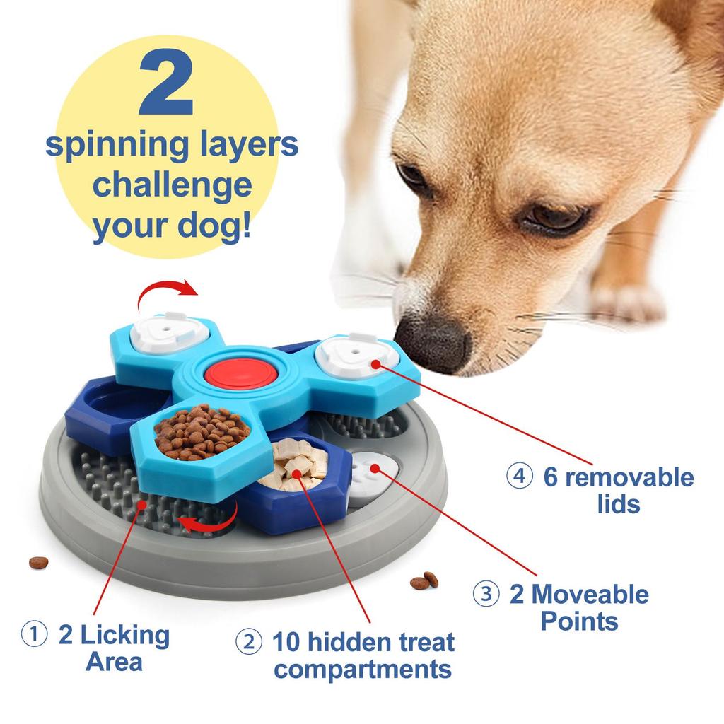 Cross-Border Three-Layer Slow Feeder Rotating Puzzle Bowl for Cats and Dogs