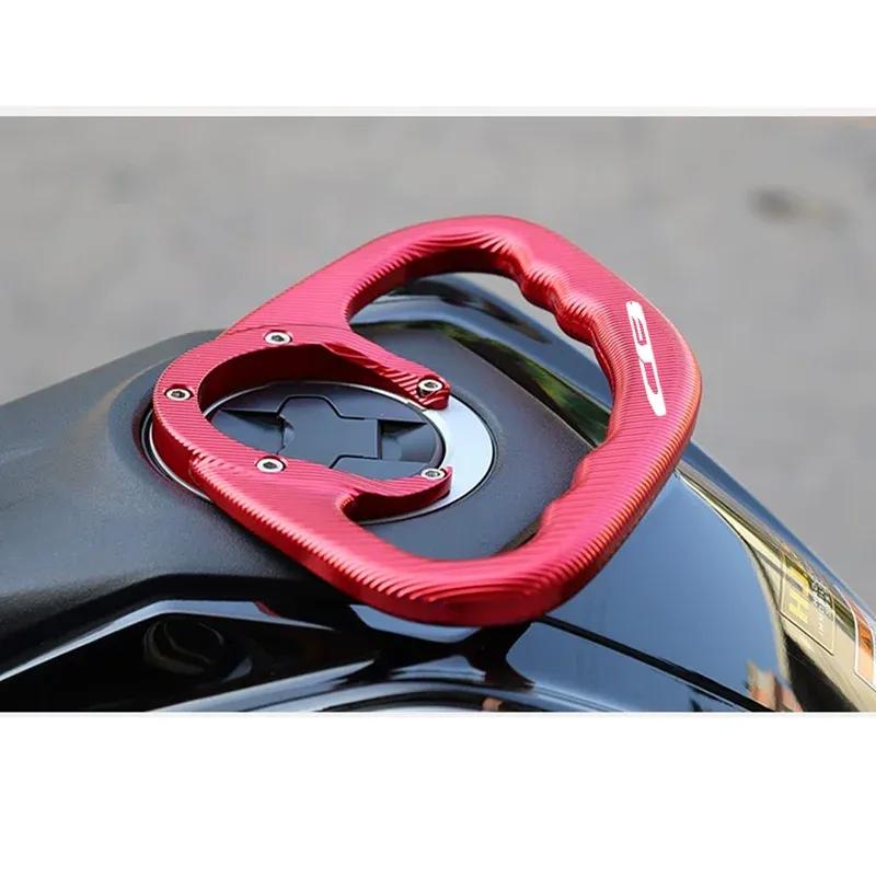 For HONDA Series CB CBR New five-hole fuel tank cap CNC Motorcycle Passenger Handgrips Hand Grip Tank Grab Bar Handles Armrest