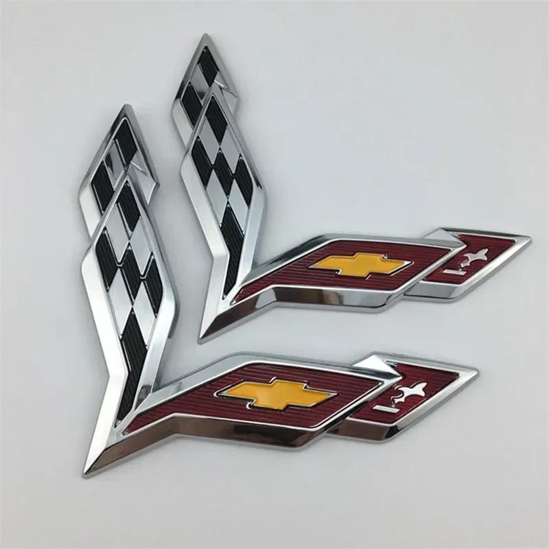 2 Stück Auto Styling Auto Front Emblem Aufkleber Heckklappen-Abzeichen Aufkleber für Corvette Aveo Cruze Malibu Captiva Trax Niva Captiva
