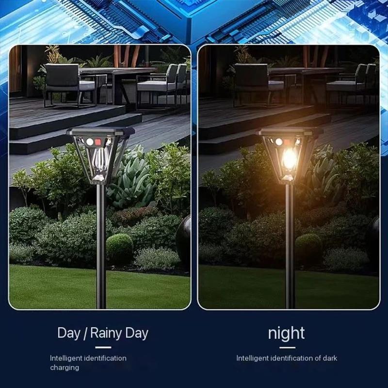 1~2Pack Solar Lights Outdoor 2IN1 Waterproof LED Tungsten Light Bulb Motion Sensor Wall Lamp for Garden Decoration Lawn Camping