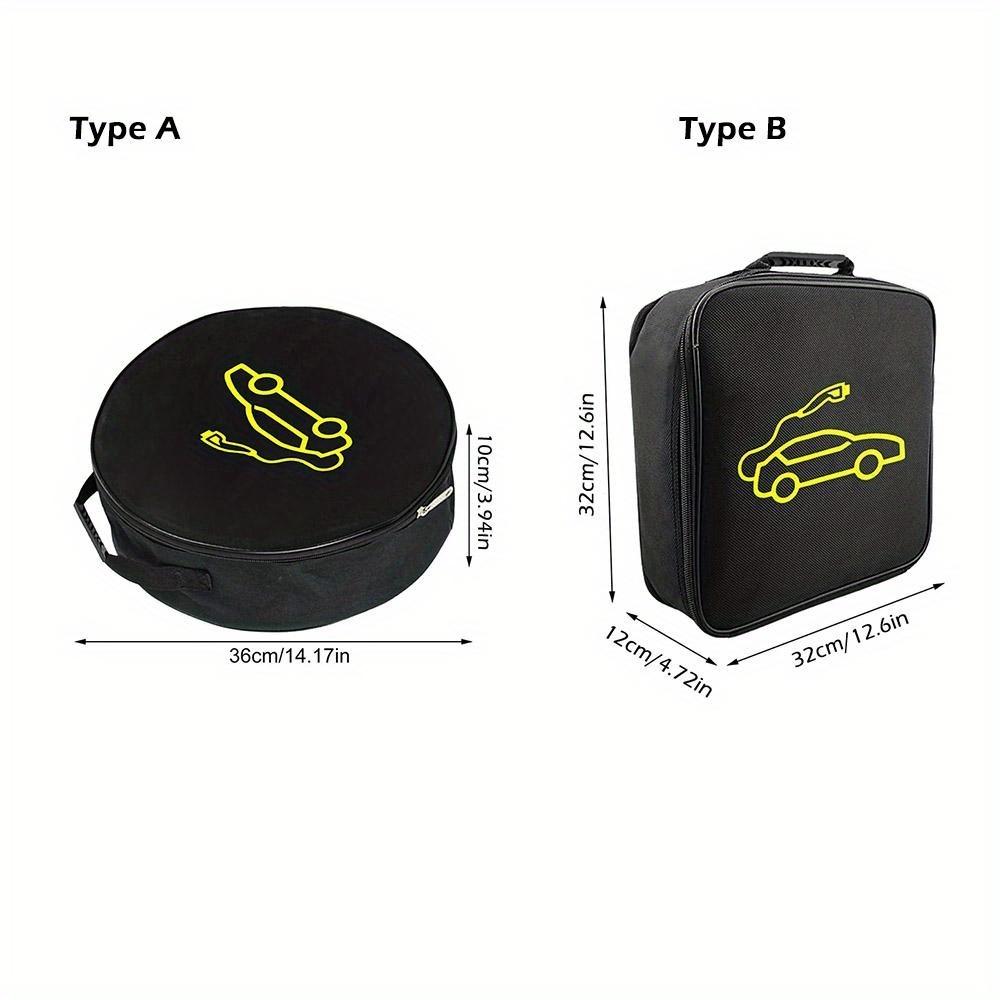 Electric Car Battery Jumper Cable Storage Bag, Waterproof EV Car Rechargeable Gun Storage Organizer for Charging Cables Cords