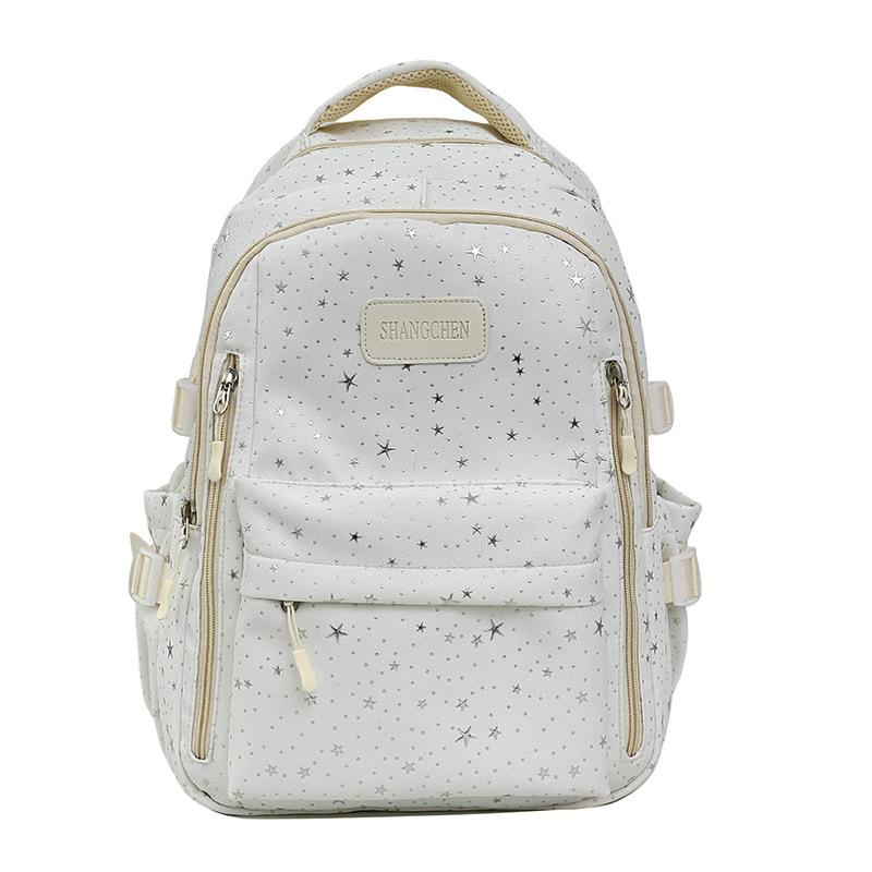Schoolbag Korean Version of College Style High Value Junior High School High School Student Schoolbag Large Capacity Sweet Star Backpack Travel 