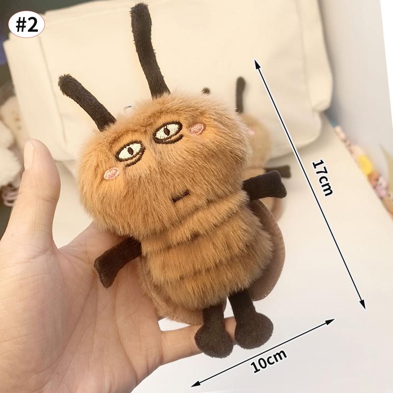 

Funny Cockroach Keychain Pendant Cute Soft Stuffed Plush Animal Key Chain Kawaii Backpack Hanging Ornaments Keyrings Gifts
