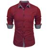 Men Plaid Color Block Long Sleeve Casual Business Fashion Daily Shirt