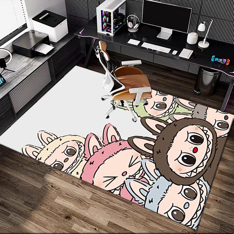 1pc LABUBU Rug, Digital Printed Home Chair Sofa Mat, Durable Office Area Carpet, Beautiful Festival Decorations