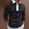 Slim Fit Long Sleeve Zip Polo Shirt, Stylish Casual Men's Top