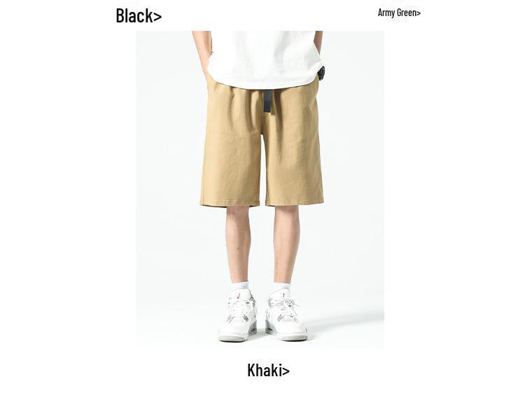 Men's Army Green Cotton Casual Work Shorts - Summer Loose Fit