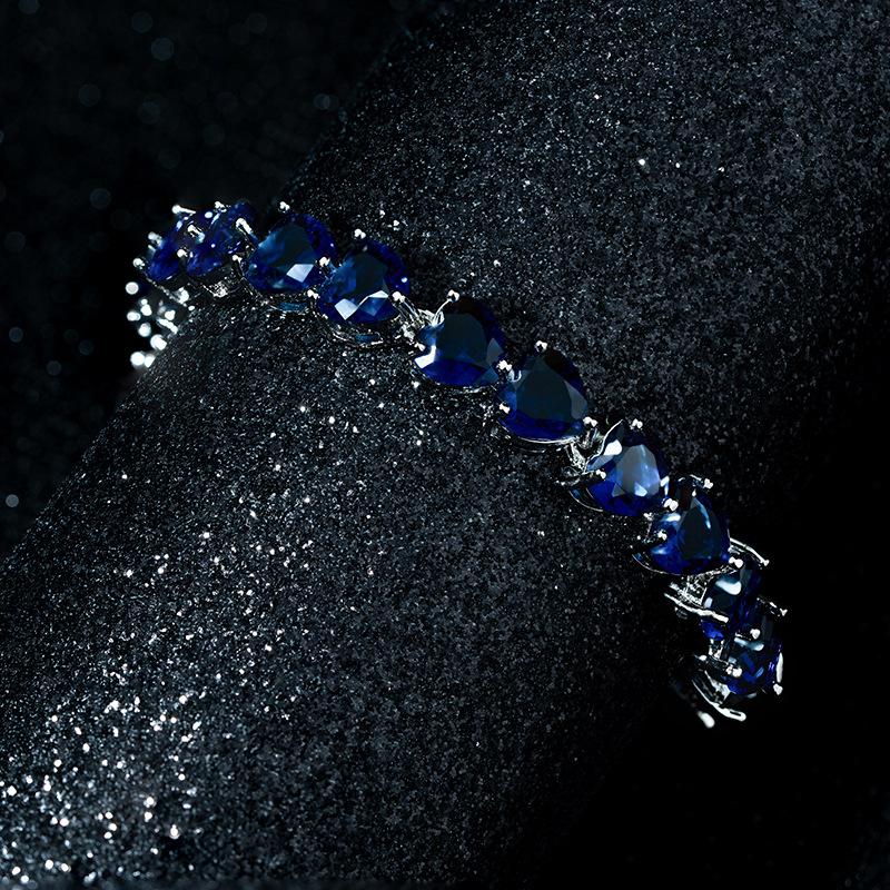 Blue Zircon Love Bracelet Women'S Light Luxury Jewelry With Jewelry Tide