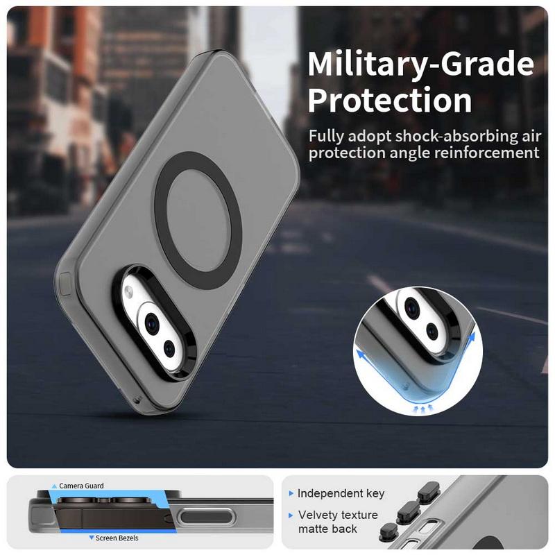 Solid Color Wireless Charge Magnetic Phone Case For Google Pixel 9A 9 Pro XL 8 Pro 8A Shockproof TPU Soft Edge Hybird Matte Hard PC Back Cover