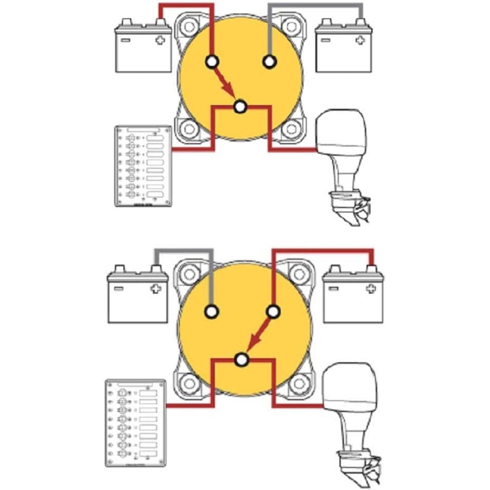 KIMISS Battery Isolator Kit, 300A Battery Selector Switch Heavy Duty 3 Position Marine Battery Cut Off Switch for RV Boat