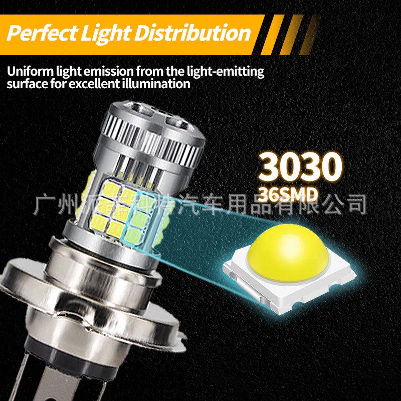 LED Motorcycle Headlight H4 P15D BA20D 3030 36SMD 6000k High/Low Beam Fog Light