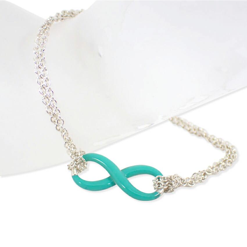 [Pre-owned] TIFFANY 925 Infinity Blue Double Chain Bracelet/j63-10