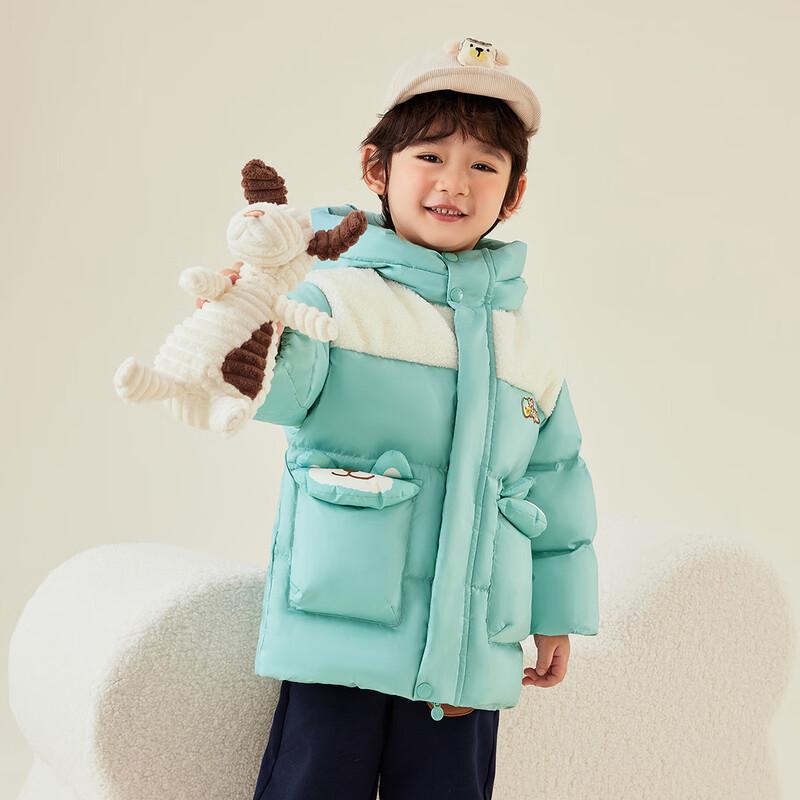 B.Duck Kids  Unisex White Duck Down Winter Puffer Jacket 120