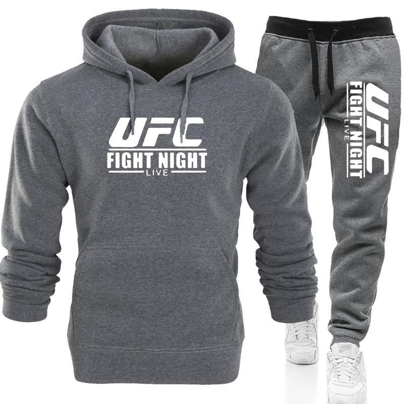 Herbst und Winter Herren Bedruckter UFC Kampf Pullover Mit Kapuze Anzug Freizeit Sport Herren Hoodie M gray