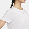 Nike Solid Color Logo Crew Neck Running Fitness Training Quick-Dry Breathable Short Sleeve T-Shirt Women Tops White FN2799-100