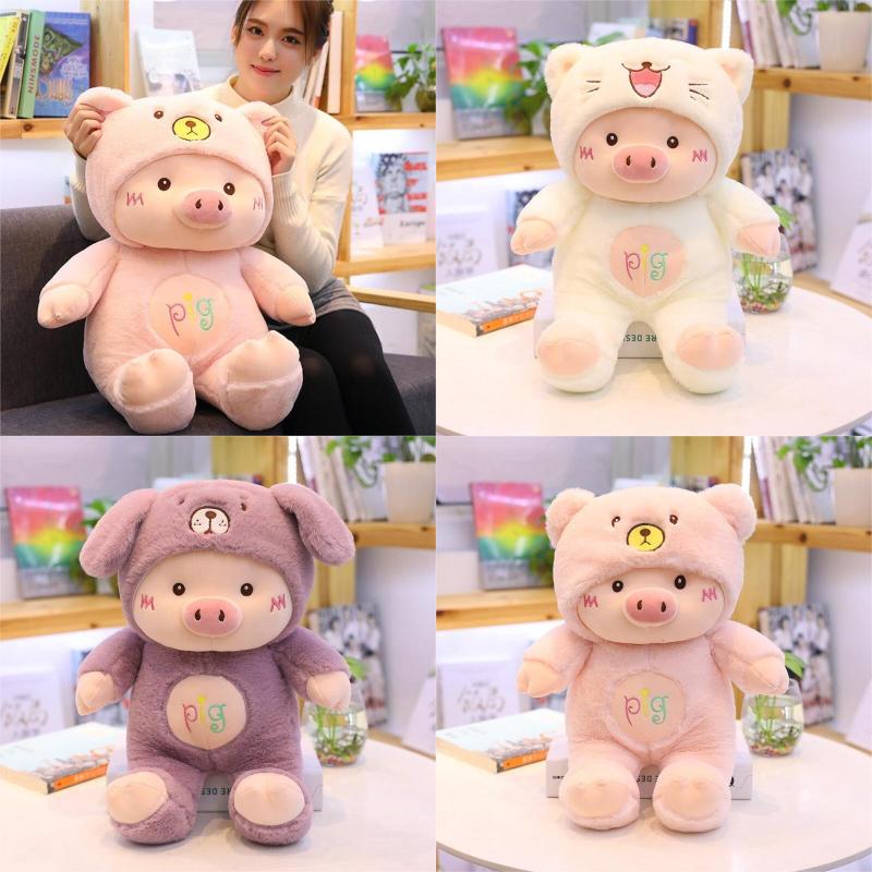 Cartoon Stuffed Animal Pig Plush Toy Gift Kids Pink White Purple Sizes Multiple