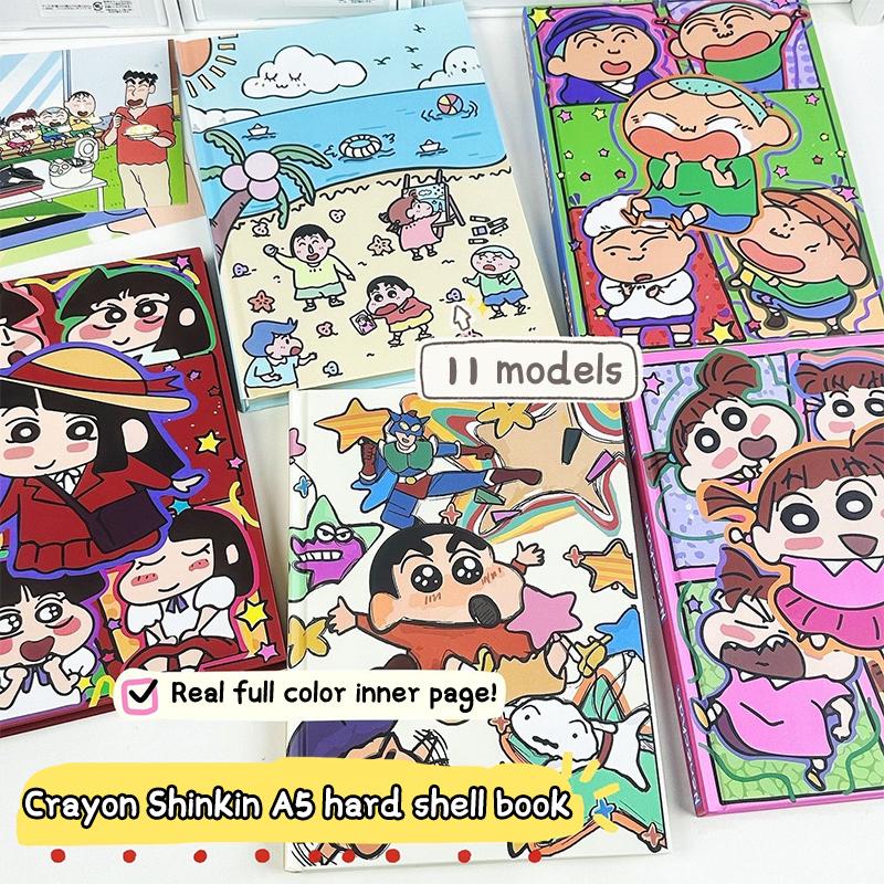 Cartoon Simple A5 Hard Shell Color Page Notebook Kawaii Anime Homework Drawing Student Diary Handbooks Birthday Gifts