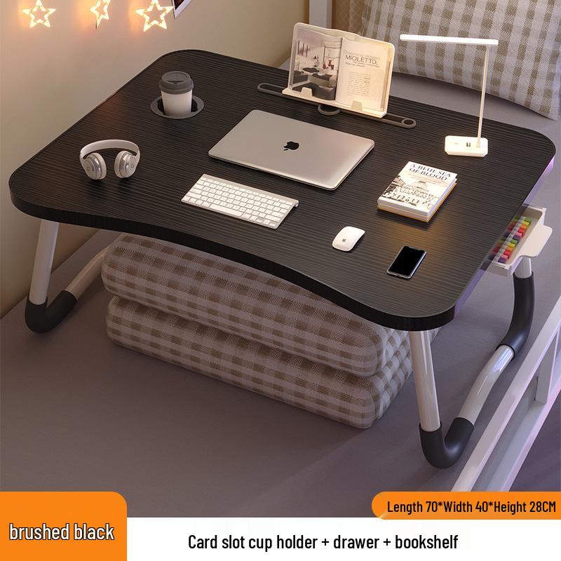 Folding Bedside Desk/Table for Laptop & Study - Bay Window, Bedroom, or Pit Use with Large Brackets