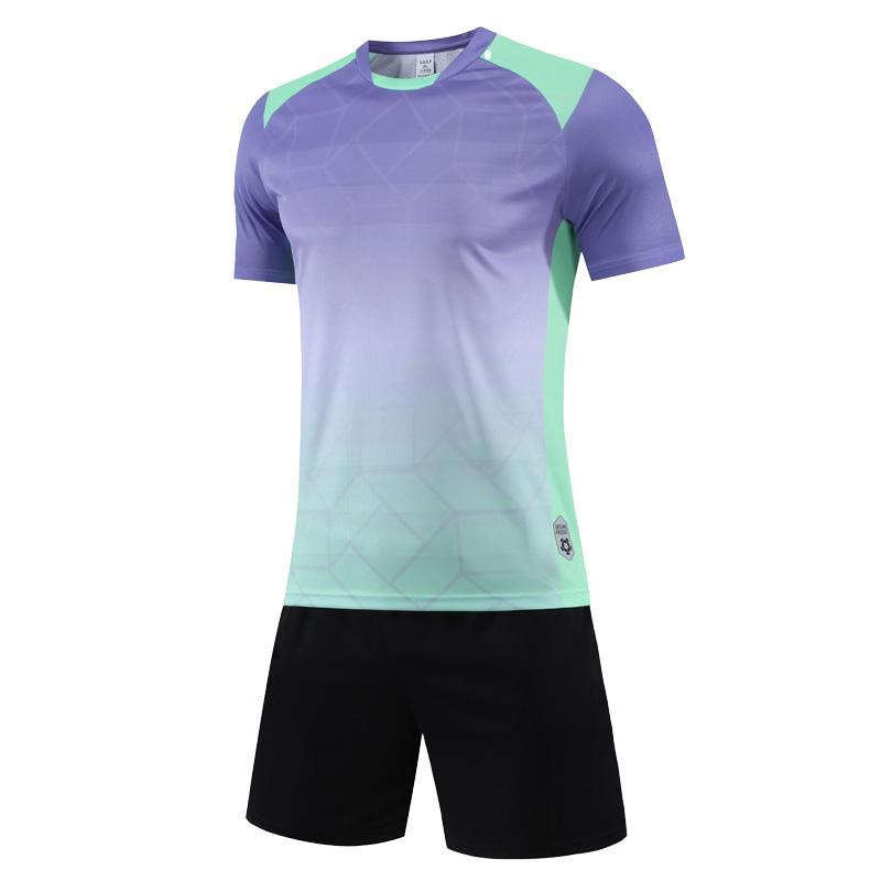 Gradient Jerseys Sets Soccer Running Shirts Shorts Gym Training Causal Sports Uniforms Suit Fashion Polyester Badminton Clothes
