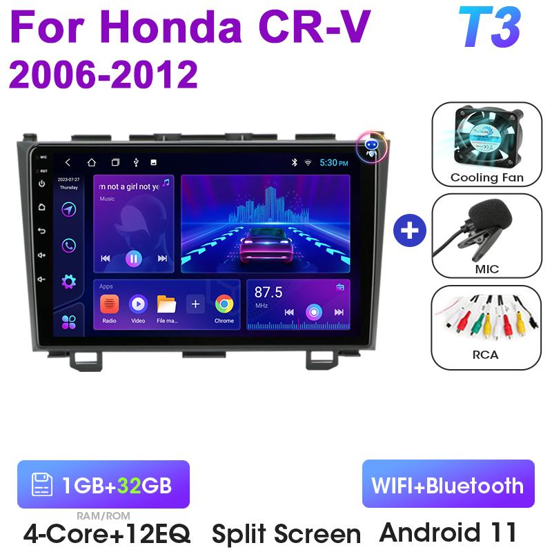 2 Din Android 12 Car Radio For Honda CRV CR-V 2006-2012 Multimedia Video Player GPS 4G Carplay Auto Stereo RDS IPS DVD Head Unit
