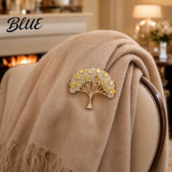 Statement Brooch Pin Wishing Tree Design Lapel Pin with Sparkling
