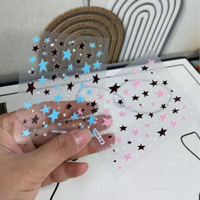 Macaron Star Nail Art Stickers: Cute, Durable Five-Pointed Star Fingernail Decorations
