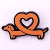 Dachshund Heart Brooch Pin Accessory